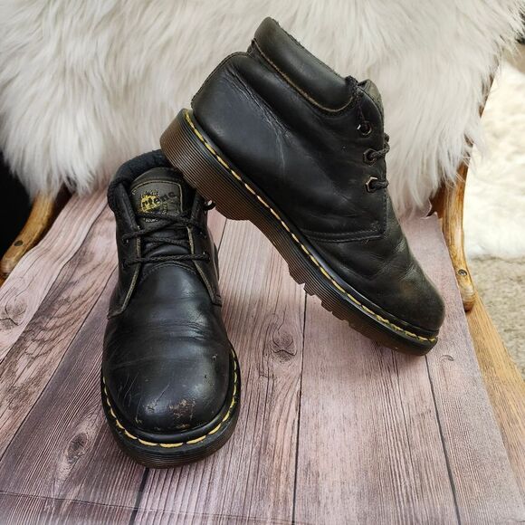 Vtg Dr Martens #8057 Y2K Chunky leather Oxford lace-up low-top‎ shoes M5 L6 - Picture 1 of 12